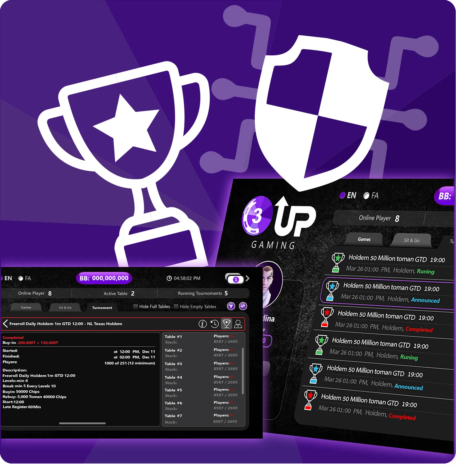 How 3up gaming 's Poker Software  Enhances Fair Play and Security in Online Tournaments?