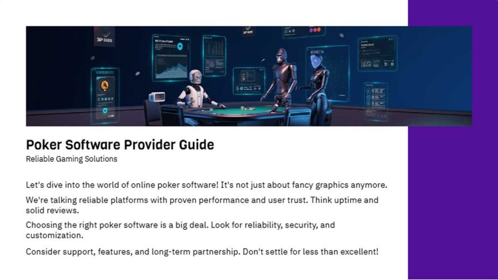 Top-Rated Poker Software Provider for Reliable Gaming Solutions