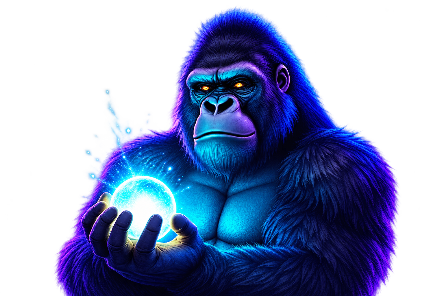 3UP Gaming mascot holding a glowing orb of light, representing certified fairness and trust